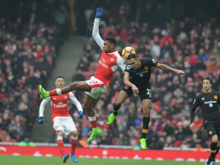 Framed Print : Arsenal vs Hull City: Clash between Iwobi and Elmohamady in the Premier League