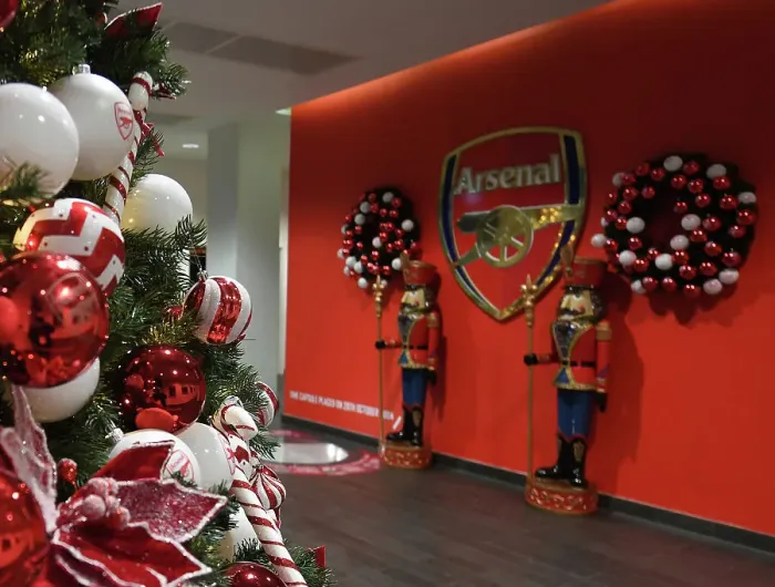 Framed Print : Arsenal vs Juventus: Emirates Stadium Bedecked for the Holidays Framed Print : Arsenal vs Juventus: Emirates Stadium Bedecked for the Holidays