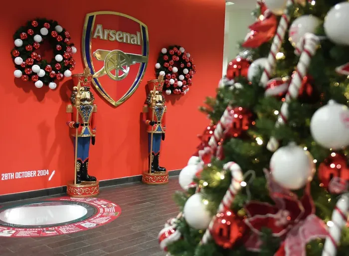Framed Print : Arsenal vs Juventus: Emirates Stadium Transformed by Christmas Decorations Framed Print : Arsenal vs Juventus: Emirates Stadium Transformed by Christmas Decorations