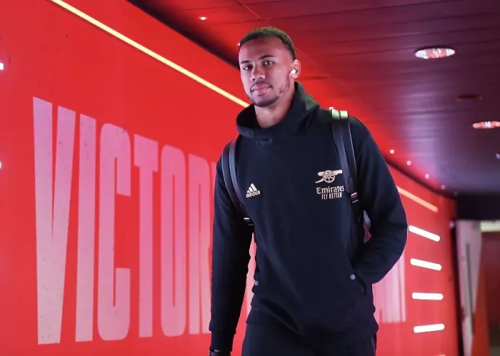 Framed Print : Arsenal vs Juventus: Gabriel's Pre-Match Focus at Emirates Stadium (2022-23) Framed Print : Arsenal vs Juventus: Gabriel's Pre-Match Focus at Emirates Stadium (2022-23)