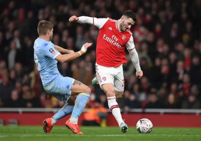 Framed Print : Arsenal vs Leeds United: A FA Cup Battle - Kolasinac vs Berardi Framed Print : Arsenal vs Leeds United: A FA Cup Battle - Kolasinac vs Berardi