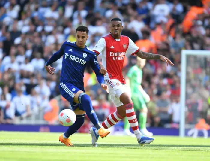 Framed Print : Arsenal vs Leeds United: Gabriel vs Rodrigo - Premier League Clash at Emirates Stadium Framed Print : Arsenal vs Leeds United: Gabriel vs Rodrigo - Premier League Clash at Emirates Stadium
