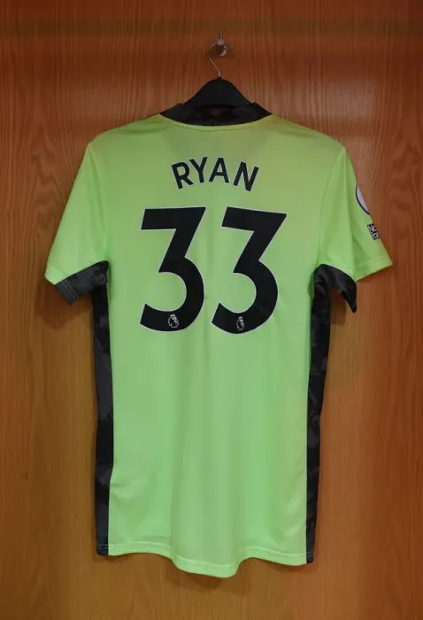 Framed Print : Arsenal vs Leeds United: Mat Ryan's Shirt in Arsenal Changing Room (Premier League 2020-21) Framed Print : Arsenal vs Leeds United: Mat Ryan's Shirt in Arsenal Changing Room (Premier League 2020-21)
