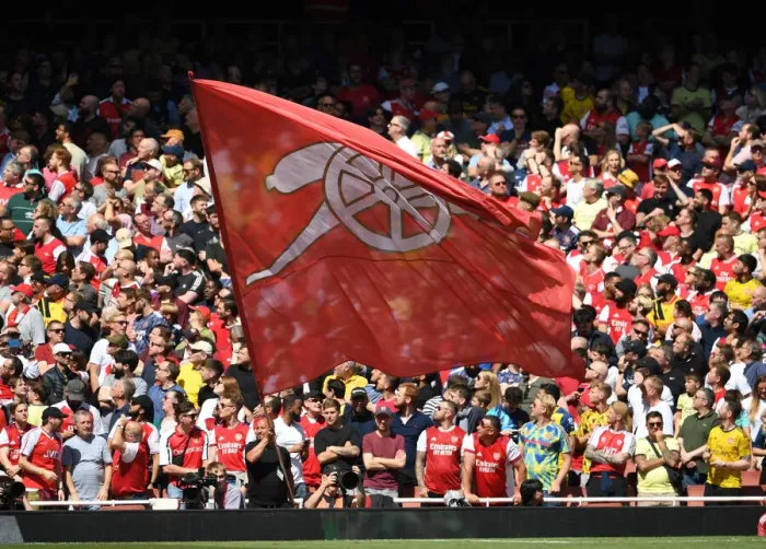 Framed Print : Arsenal vs Leeds United: Passionate Fans at Emirates Stadium, Premier League 2021-22