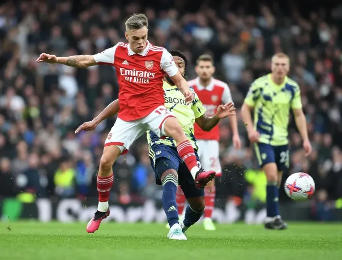 Framed Print : Arsenal vs Leeds United: Trossard Shines in the Premier League Clash at Emirates Stadium