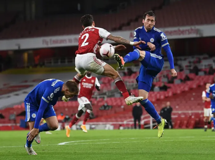 Framed Print : Arsenal vs Leicester: A Battle at Emirates Amidst Empty Stands (2020-21) Framed Print : Arsenal vs Leicester: A Battle at Emirates Amidst Empty Stands (2020-21)