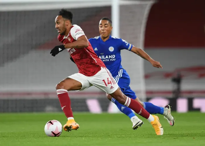 Framed Print : Arsenal vs Leicester City: Aubameyang vs Tielemans - Premier League Showdown in Empty Emirates Stadium (2020-21) Framed Print : Arsenal vs Leicester City: Aubameyang vs Tielemans - Premier League Showdown in Empty Emirates Stadium (2020-21)