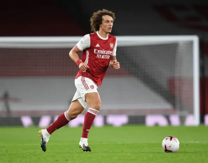 Framed Print : Arsenal vs Leicester City: David Luiz in Action at Empty Emirates Stadium, Premier League 2020-21 Framed Print : Arsenal vs Leicester City: David Luiz in Action at Empty Emirates Stadium, Premier League 2020-21