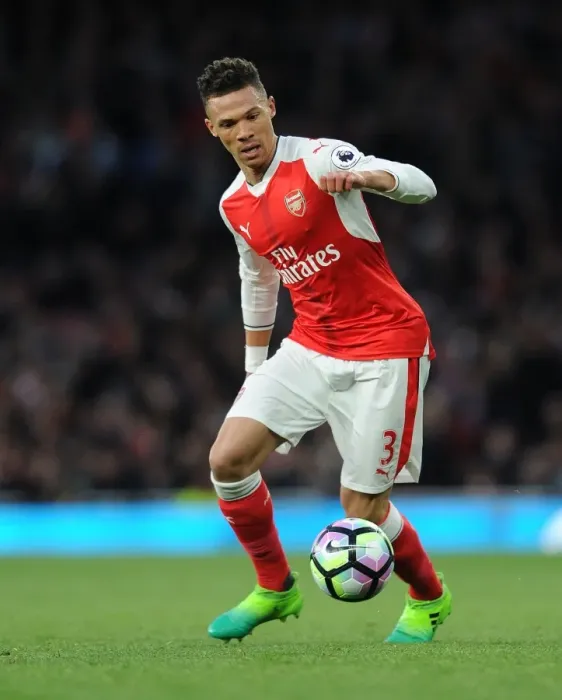 Framed Print : Arsenal vs Leicester City: Kieran Gibbs in Action, Premier League 2016-17