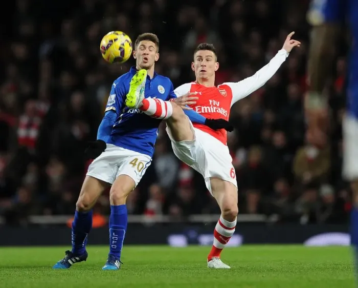 Framed Print : Arsenal vs Leicester City: Koscielny vs Kramaric in Intense Premier League Clash