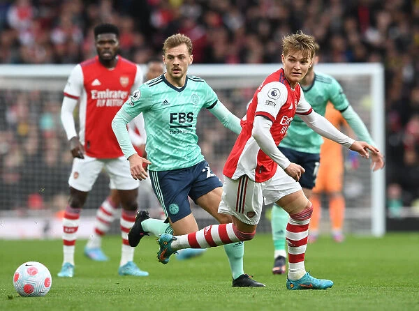 Arsenal vs Leicester City: Martin Odegaard Faces Pressure from Dewsbury-Hall in Premier League Clash