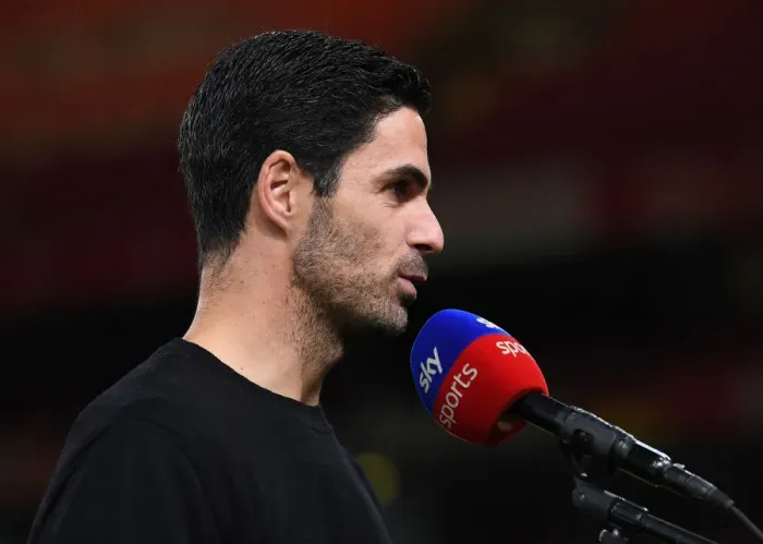 Framed Print : Arsenal vs Leicester City: Mikel Arteta Pre-Match Interview (2020-21, Emirates Stadium)
