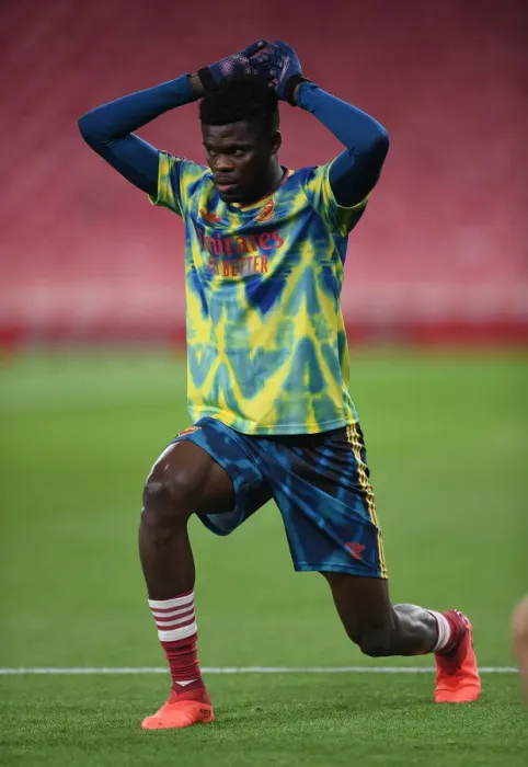 Framed Print : Arsenal vs Leicester City: Thomas Partey Prepares for Premier League Showdown at Empty Emirates Stadium (2020-21)