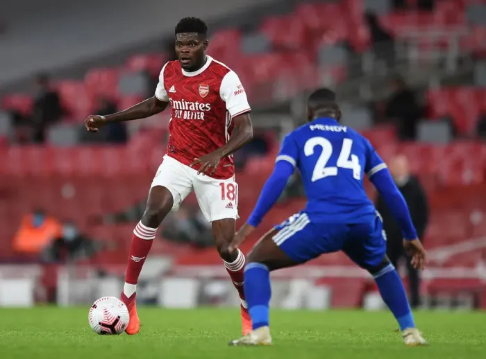 Framed Print : Arsenal vs Leicester City: Thomas Partey vs Nampalys Mendy Battle in Empty Emirates Stadium, Premier League 2020-21