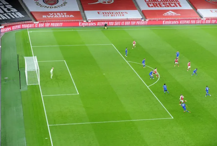Framed Print : Arsenal vs Leicester: Emirates Showdown in Empty Stadiums (2020-21) Framed Print : Arsenal vs Leicester: Emirates Showdown in Empty Stadiums (2020-21)