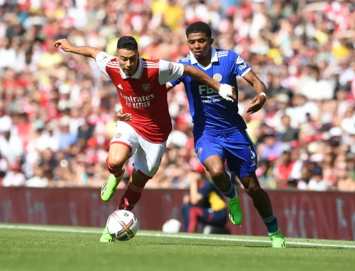 Framed Print : Arsenal vs Leicester: Martinelli vs Fofana Battle at Emirates Stadium (2022-23 Premier League)