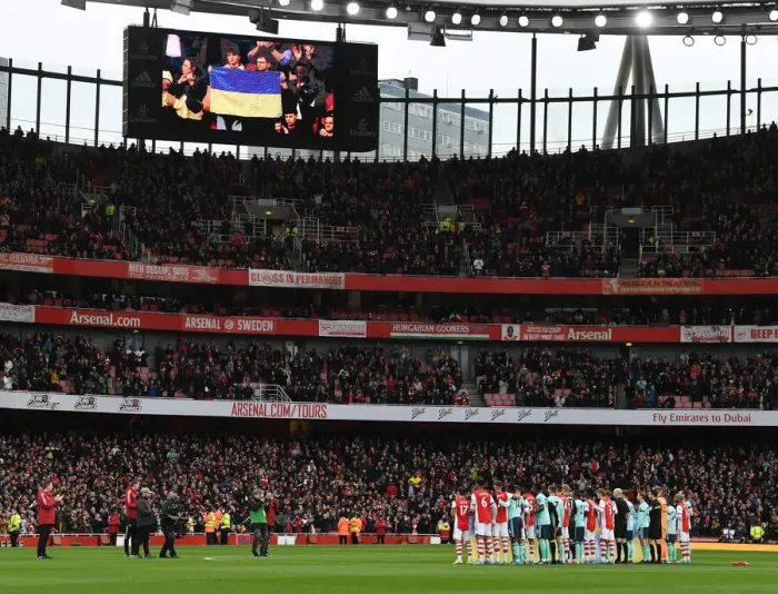 Framed Print : Arsenal vs. Leicester: United in Support of Ukraine - Premier League 2021-22