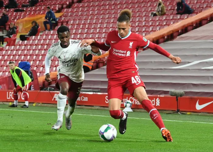 Framed Print : Arsenal vs. Liverpool: Empty Anfield Showdown in Carabao Cup (2020-21) Framed Print : Arsenal vs. Liverpool: Empty Anfield Showdown in Carabao Cup (2020-21)