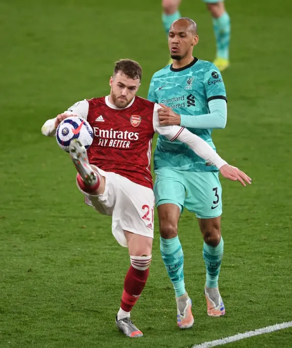 Framed Print : Arsenal vs. Liverpool: Clash of Titans - Calum Chambers vs. Fabinho