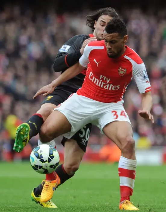 Framed Print : Arsenal vs. Liverpool: Coquelin vs. Markovic - Premier League Battle