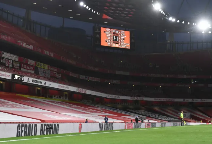 Framed Print : Arsenal vs. Liverpool: Empty Emirates Honors Fallen Fans Amid Pandemic Framed Print : Arsenal vs. Liverpool: Empty Emirates Honors Fallen Fans Amid Pandemic
