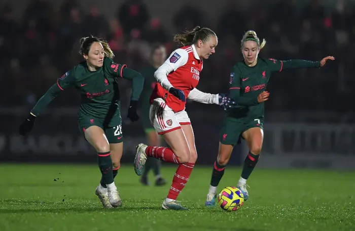 Framed Print : Arsenal vs. Liverpool: A Fierce FA Women's Super League Showdown - Battle of Titans