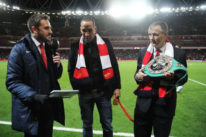 Framed Print : Arsenal vs. Liverpool: A Football Rivalry with Boxing Stars Framed Print : Arsenal vs. Liverpool: A Football Rivalry with Boxing Stars