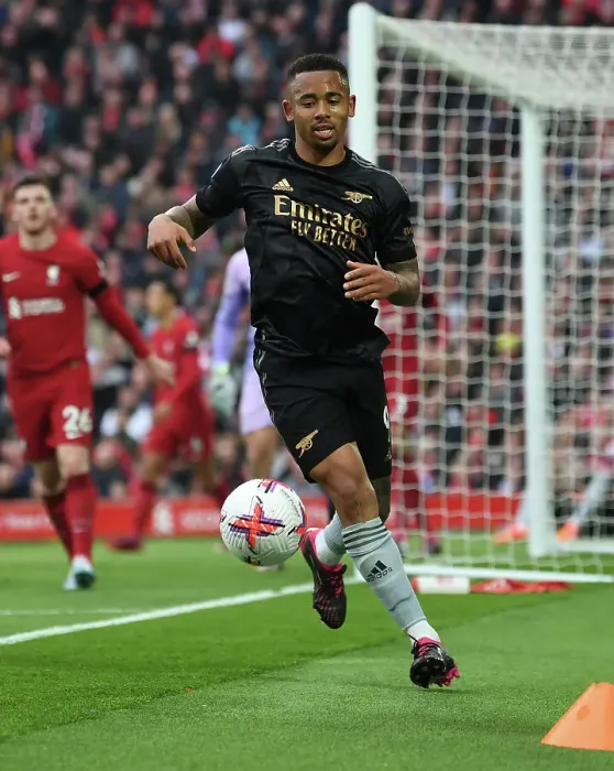 Framed Print : Arsenal vs. Liverpool: Gabriel Jesus Faces Off in Premier League Showdown 2022-23