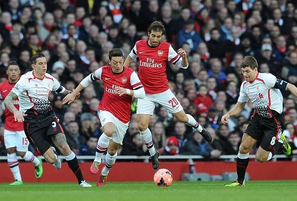 Arsenal vs. Liverpool: Ozil and Flamini Clash with Agger and Gerrard in FA Cup Showdown
