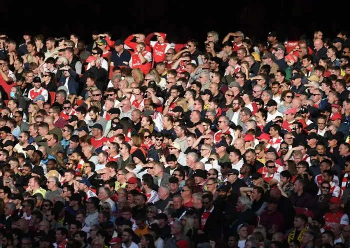 Framed Print : Arsenal vs. Liverpool: Passionate Fan Showdown - Premier League 2022-23
