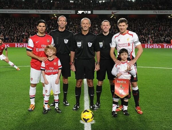 Arsenal vs. Liverpool: Premier League Showdown - Mikel Arteta and Steven Gerrard Lead the Charge (2013-14)