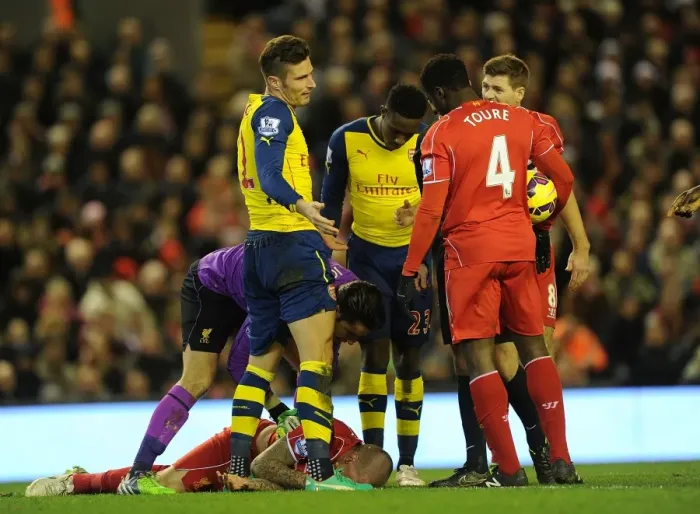 Framed Print : Arsenal vs. Liverpool: Premier League Showdown at Anfield (December 2014)
