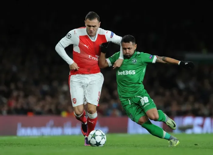 Framed Print : Arsenal vs Ludogorets: A Battle between Lucas Perez and Wanderson in the 2016-17 Champions League Framed Print : Arsenal vs Ludogorets: A Battle between Lucas Perez and Wanderson in the 2016-17 Champions League