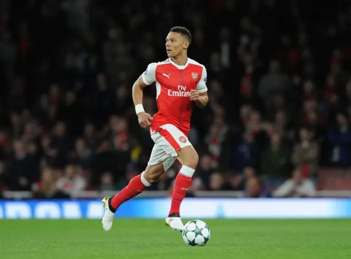 Framed Print : Arsenal vs Ludogorets: Kieran Gibbs in Action at Emirates Stadium (UEFA Champions League, 2016-17)