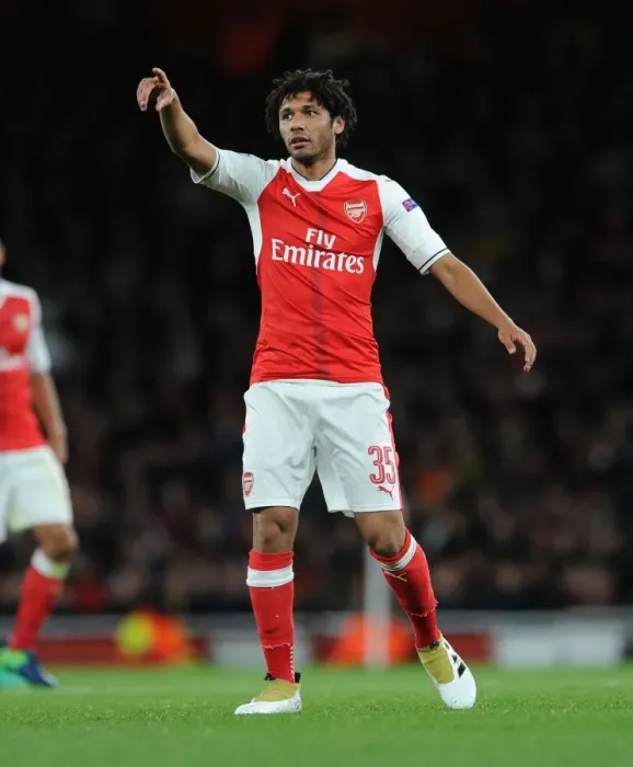 Framed Print : Arsenal vs Ludogorets: Mohamed Elneny in Action at Emirates Stadium, UEFA Champions League 2016-17