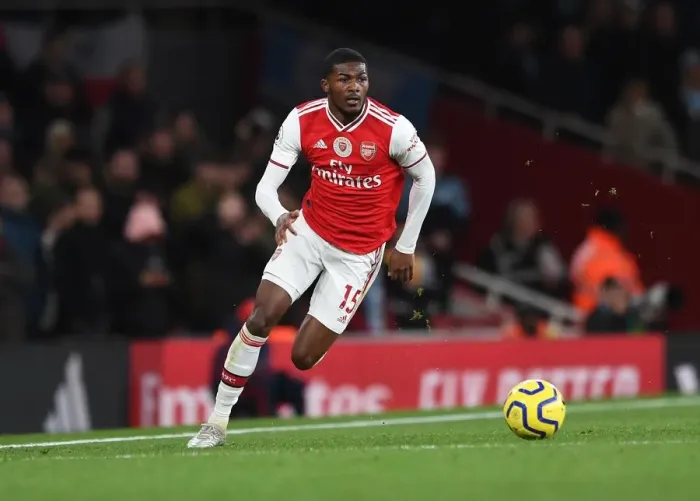 Framed Print : Arsenal vs Manchester City: Ainsley Maitland-Niles in Action at the Emirates Stadium (Premier League 2019-20)