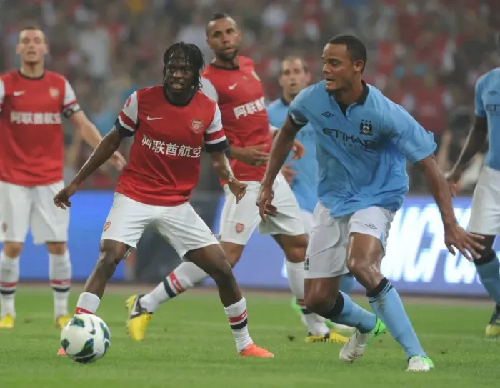 Framed Print : Arsenal vs. Manchester City: Clash at the Birds Nest Stadium (2012)