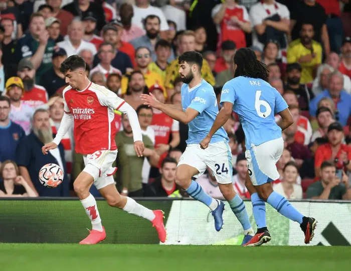 Framed Print : Arsenal vs Manchester City: Clash of Titans in the 2023-24 Premier League Framed Print : Arsenal vs Manchester City: Clash of Titans in the 2023-24 Premier League