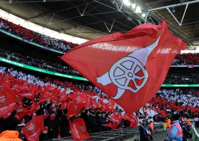 Framed Print : Arsenal vs. Manchester City: The Epic Showdown of Arsenal Fans at Wembley - Carabao Cup Final