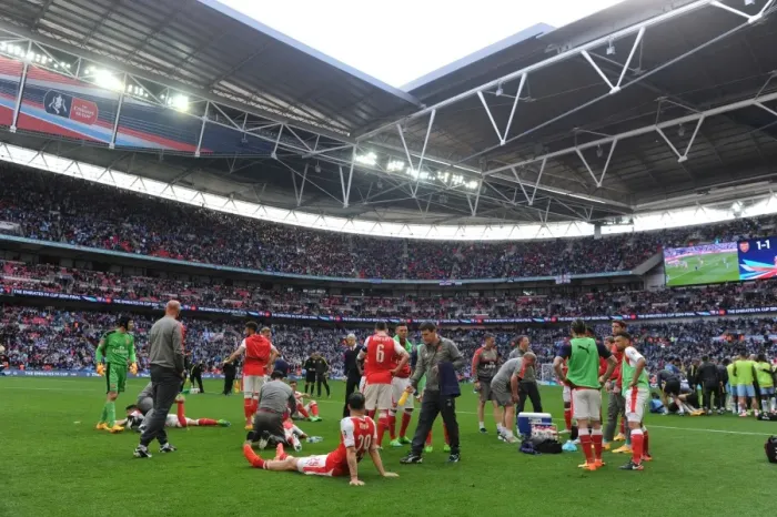 Framed Print : Arsenal vs Manchester City: The FA Cup Semi-Final Showdown at Wembley Stadium