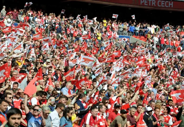Framed Print : Arsenal vs Manchester City: A Passionate Showdown of FA Cup Semi-Final Fans Framed Print : Arsenal vs Manchester City: A Passionate Showdown of FA Cup Semi-Final Fans