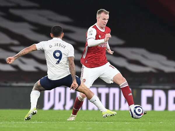 Arsenal vs Manchester City: Rob Holding vs Gabriel Jesus in Empty Emirates Stadium, Premier League 2020-21