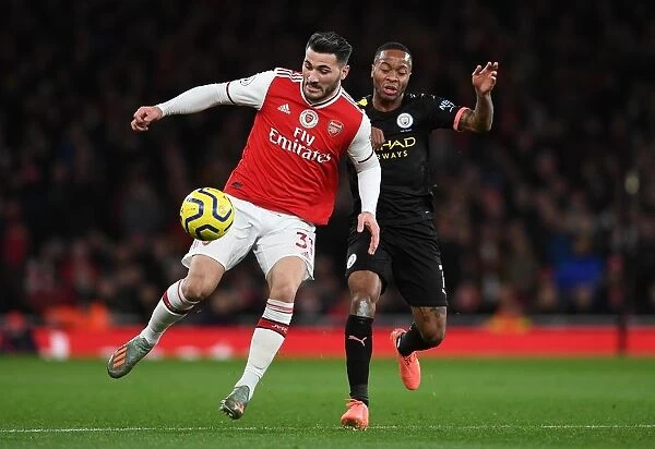 Arsenal vs Manchester City: Tense Moment between Sead Kolasinac and Raheem Sterling during the 2019-20 Premier League Clash