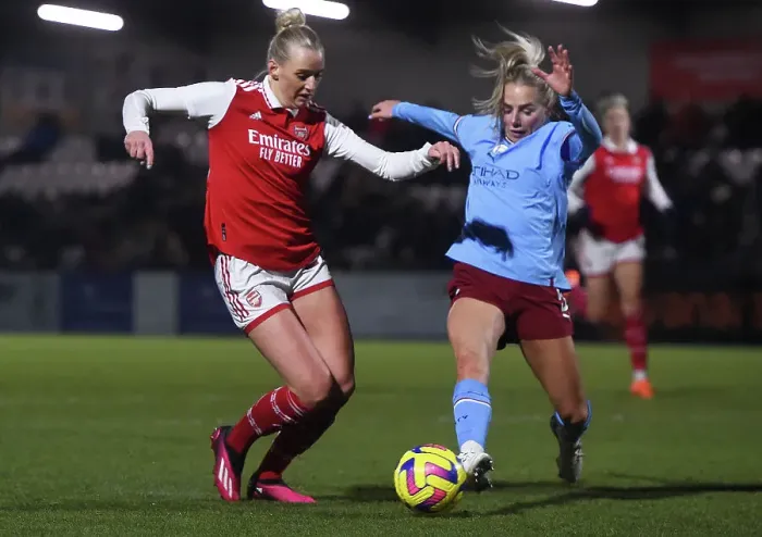Framed Print : Arsenal vs Manchester City: A Titanic Showdown in the FA Women's Continental Tyres League Cup Semi-Finals Framed Print : Arsenal vs Manchester City: A Titanic Showdown in the FA Women's Continental Tyres League Cup Semi-Finals
