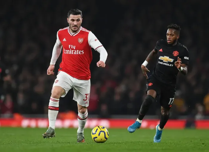 Framed Print : Arsenal vs Manchester United: Sead Kolasinac's Standout Performance at Emirates Stadium (Premier League 2019-20)