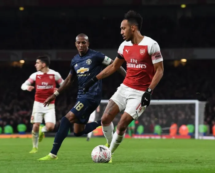 Framed Print : Arsenal vs Manchester United: Aubameyang vs Young in FA Cup Clash