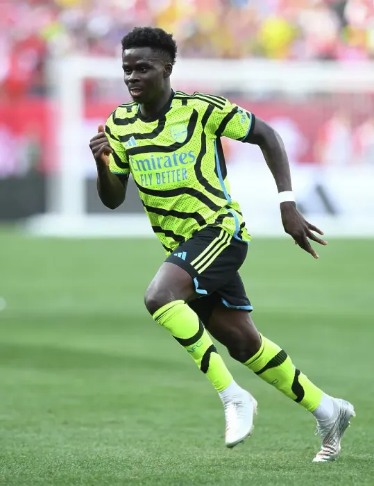 Framed Print : Arsenal vs Manchester United: Bukayo Saka in Action - Pre-Season Friendly 2023-24