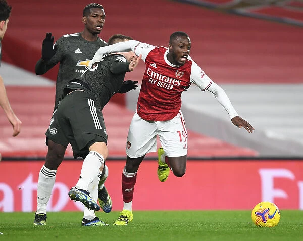 Arsenal vs Manchester United: Empty Emirates - Pepe Fouls Shaw in Premier League Clash Amidst Coronavirus Restrictions (2020-21)