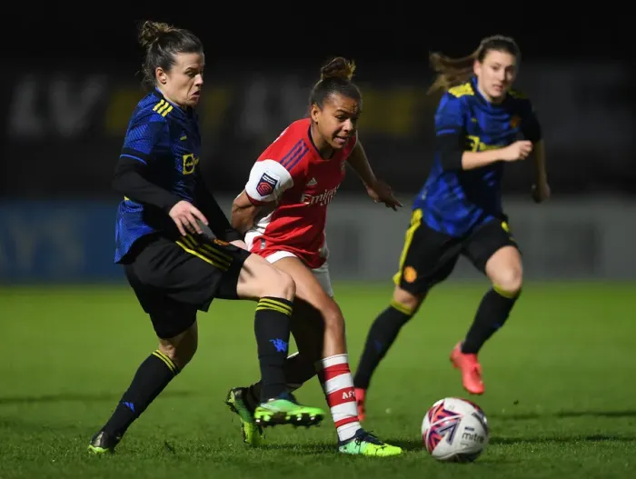 Framed Print : Arsenal vs Manchester United: FA Womens Continental Tyres League Cup Quarterfinal