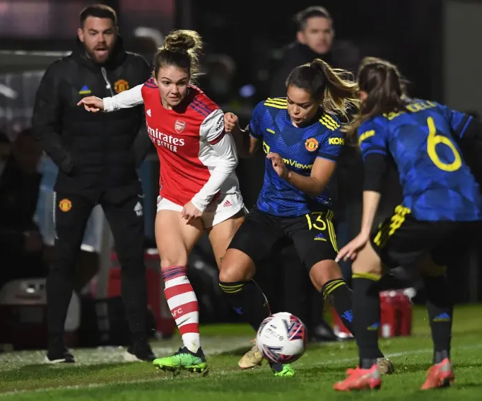Framed Print : Arsenal vs Manchester United: FA Womens Continental Tyres League Cup Quarterfinal Clash